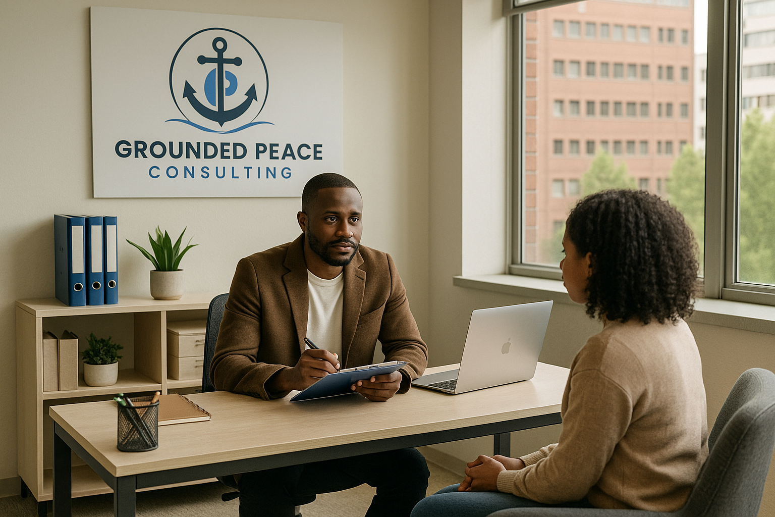 Counsellor and client during a session